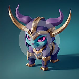 Tiny cute figure of scandinavian god Loki, 3D concept suitable as game development graphic resource, AI Generated