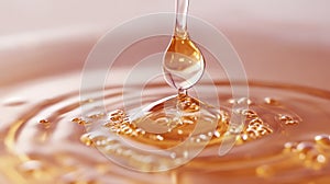 Tiny Droplet of Liquid Creating Ripples on Surface