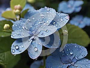 Tiny droplets of dew cling delicately to the edges of the petals.