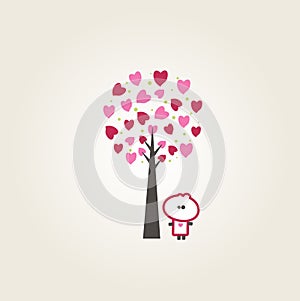 Tiny dude heart tree photo