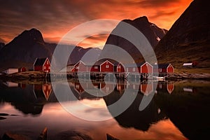 Tiny fishing village of the Lofoten Islands in Norway