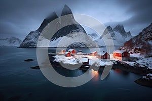 Tiny fishing village of the Lofoten Islands in Norway