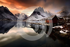 Tiny fishing village of the Lofoten Islands in Norway