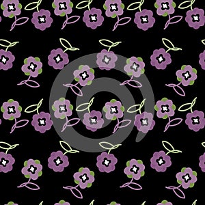 Tiny flowers on black color background