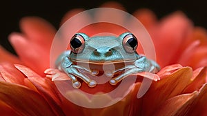 Tiny frog on a flower