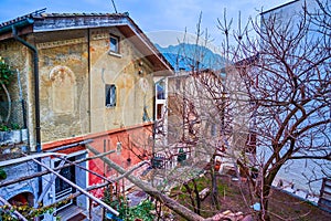 The tiny garden among residential houses, Gentilino, Collina d\'Oro, Switzerland photo