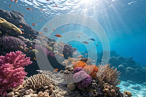 Tiny Goby Fish Resting on Coral Reef Surface