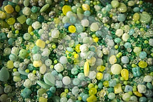 Tiny green beading to buy in a shop