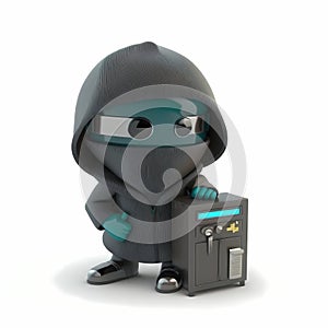 Tiny Hacker Bank Rubbery Character . Generative AI