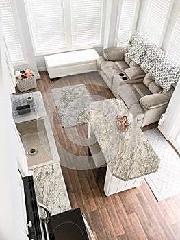 Tiny house living and Kitchen area