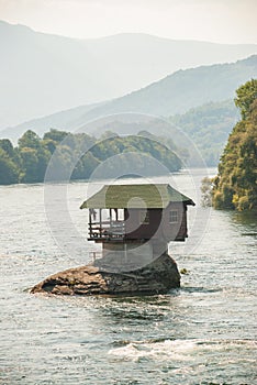 A tiny house on River Drina