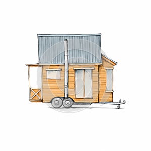 Tiny house with wooden panels