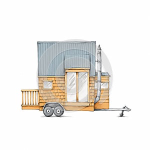 Tiny house with wooden shingles photo