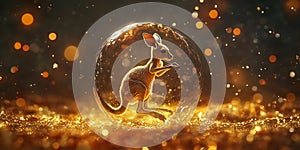Tiny Kangaroo Inside a Floating Glass Bubble in a Dreamy Sky Wallpaper Background for Whimsical, Fantasy, and Lighthearted Design