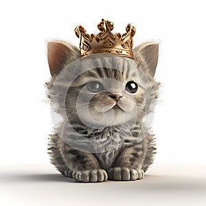 Tiny King Monster Cat. Generative AI