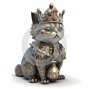 Tiny King Monster Cat. Generative AI