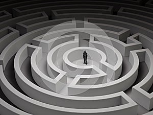 Tiny man in a maze