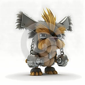 Tiny Monster Strong Dog. Generative AI