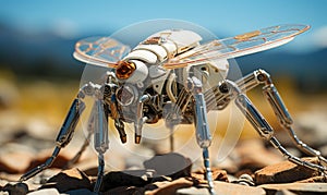 The tiny mosquito robot buzzed through the air, silently patrolling