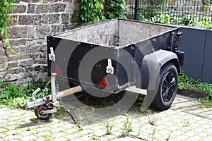 tiny old and dark trailer