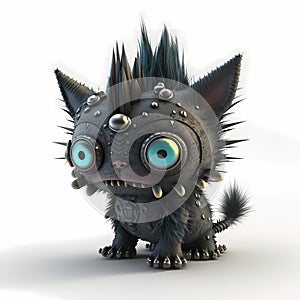 Tiny Punk Monster Cat. Generative AI