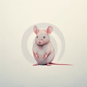 Minimalist Retro Mouse Illustration With Colorized Minimal Retouching