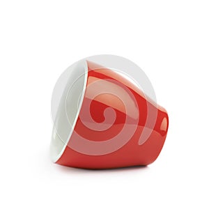 Tiny red espresso cup isolated