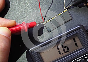 Photoelectric cell under the sunlight photo