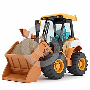 Tiny Toy Front Loader. Generative AI