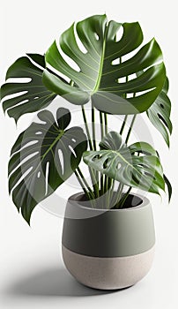 Tiny Treasures, House Plants in Pots, Isolated on White Background - Generative AI