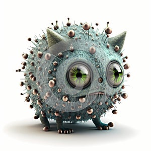 Tiny Virus Monster Cat. Generative AI