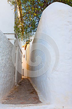 Tiny walk paths in Greek island Hydra