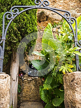 Tiny waterfall  in Mijas in the Alpujarra Mountains above the costa del Sol