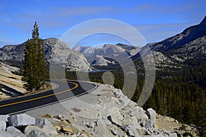Tioga Pass the highway through Yosemite National Park