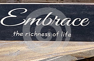 Tip about embrace the richness of life print on wall