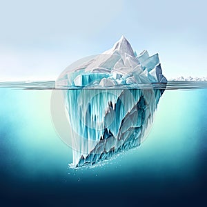 Tip of the iceberg. Business concept. generative ai. Iceberg. Success business metaphor. Watercolor painting