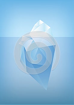 Tip of the iceberg illustration -low poly /polygon graphic