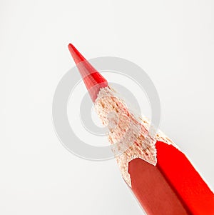 Tip red color pencil close up picture