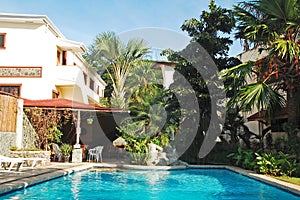Tip top hotel swimming pool in Alona beach, Panglao island, Bohol, Philippines