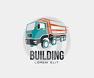 Tip truck abstract icon logo on white background