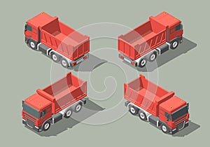 Tip truck isometric icon vector graphic illustration design. infografic