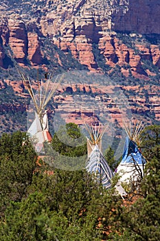 Tipi and Red Rocks
