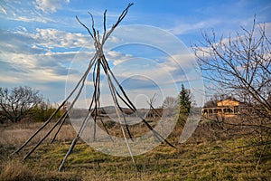 Tipi Tent Indian Summer Sunshine Shaman Prairie