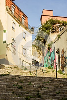 Lisboa, Portugal, staircases in Mouraria neighborhood photo