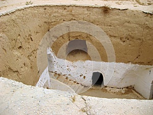 Tipical berber house at Matmata,Tunis