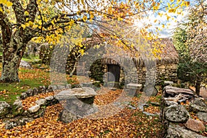 tipical granit old house shelter in mountains