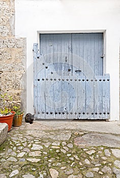 Tipical house door in Candelario, Salamanca, Spain photo