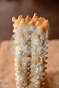 Tipical italian cake chiacchiere for carnival party sweet food dessert