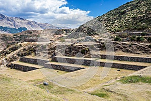 Tipon ruins in the peruvian Andes at Cuzco Peru