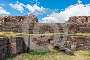 Tipon ruins in the peruvian Andes at Cuzco Peru